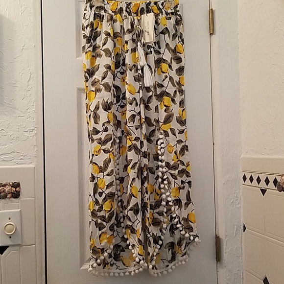Solitaire Swim Lemon Pom Palazzo Pants 